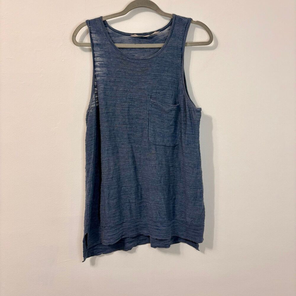 Athleta Maven Heather Blue Pocket Tank Top Sz L